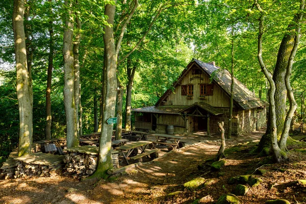 Mountain Hut Bij Duivels Pulpit Bad Sooden Allendorf Duitsland Juni — Stockfoto