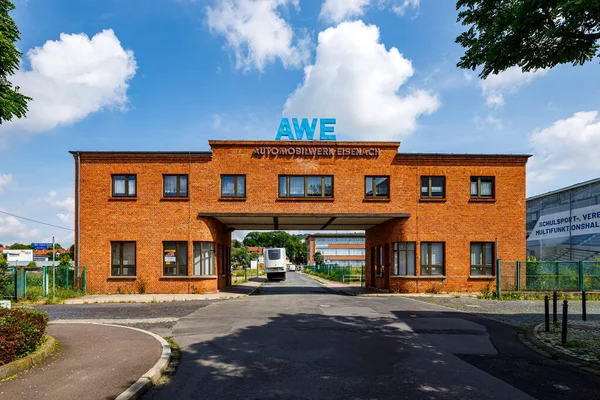 Almanya Nın Eisenach Kentindeki Tarihi Awe Wartburg Fabrikasının Kapısı Temmuz — Stok fotoğraf