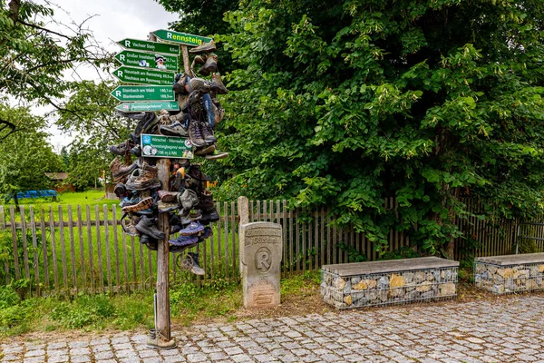 Início Caminhada Rennsteig Turíngia Eisenach Alemanha Julho 2021 — Fotografia de Stock