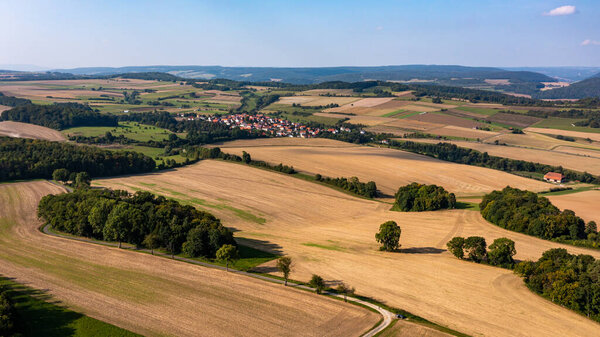 The village of Willershausen from above in Hesse 