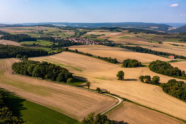 The village of Willershausen from above in Hesse 