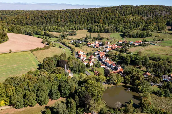 Das Dorf Holzhausen Hessen Deutschland — Stockfoto