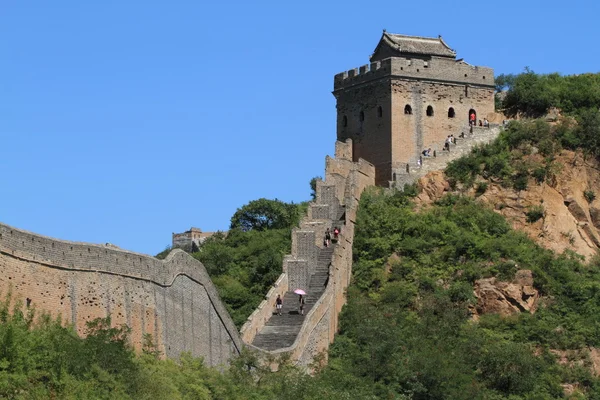 Великая Китайская стена рядом с Цзиньшаньлином — стоковое фото