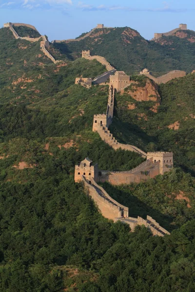 Великая китайская стена рядом с Цзиньшаньлином — стоковое фото