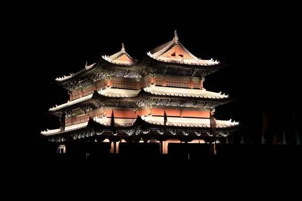 Le mur de Datong en Chine la nuit — Photo