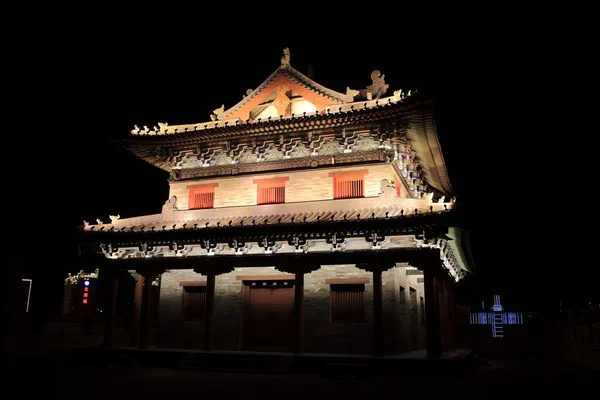City Wall Datong i Kina på natten — Stockfoto