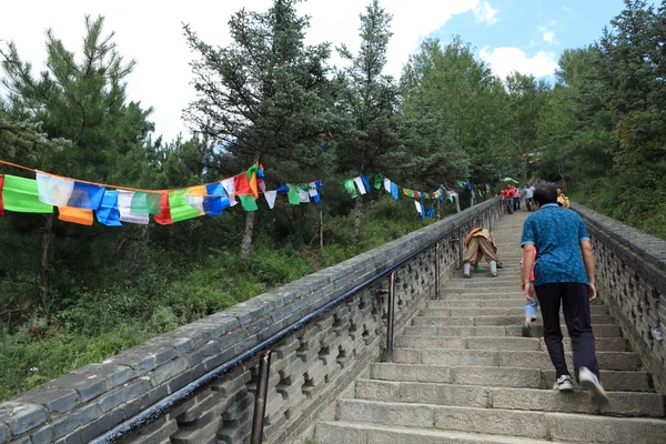 Boven naar de tempel in Wutai Shan, China — Stockfoto