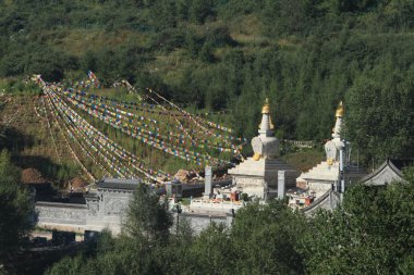 Çin 'deki Wutai Shan tapınakları.