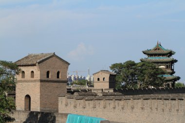 Pingyao Çin'in şehir duvar