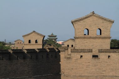 Pingyao Çin'in şehir duvar