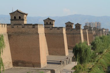 Pingyao Çin'in şehir duvar