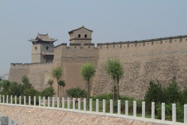 Pingyao Çin'in şehir duvar