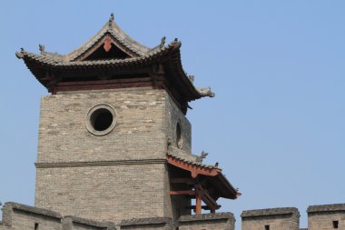 Pingyao Çin'in şehir duvar