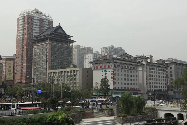 O smog na cidade de Xian na China — Fotografia de Stock