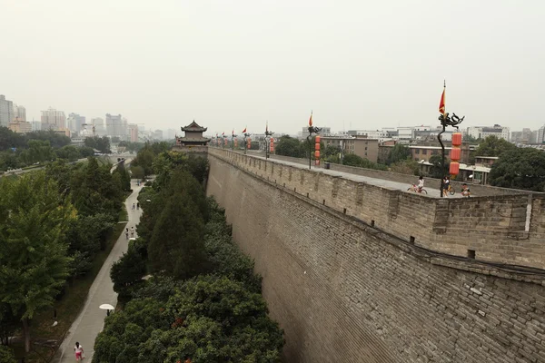 在中国西安历史城市墙 — 图库照片