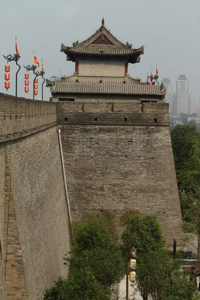 중국에서 시안의 역사적인 도시 벽 — 스톡 사진
