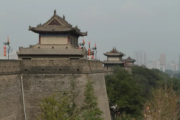 Le mur historique de la ville de Xian en Chine — Photo