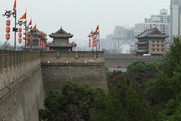 중국에서 시안의 역사적인 도시 벽 — 스톡 사진