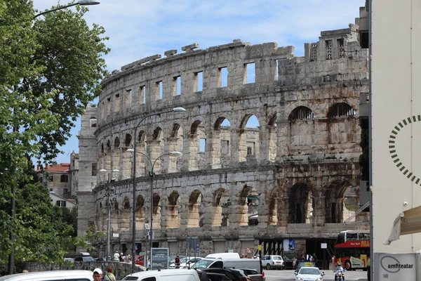 Het amfitheater van pula in Kroatië — Stockfoto