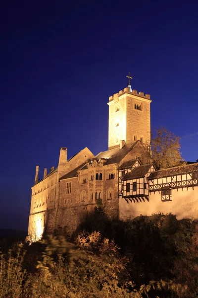 Wartburg in Deutschland bei Nacht — Stockfoto