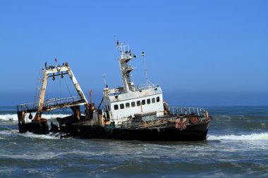 Namibya iskelet kenarı derinliğine batık