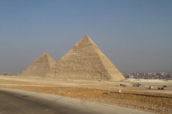 Pyramidy a sfinga z Gízy v Egyptě — Stock fotografie