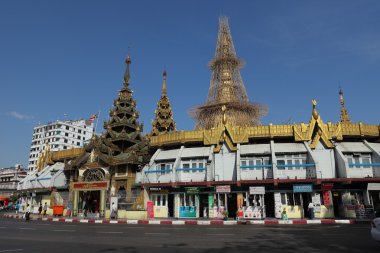 The Sule Pagoda of Rangoon in Myanmar clipart