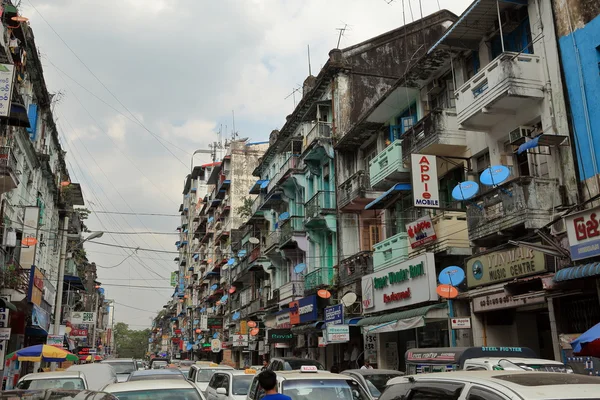 Old House facades in Yangon — Stock Photo, Image