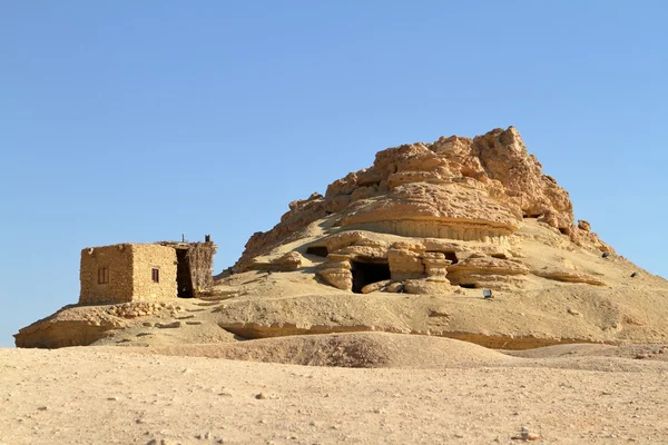 Cave tombs in the Siwa Oasis in Egypt — Stock Photo, Image