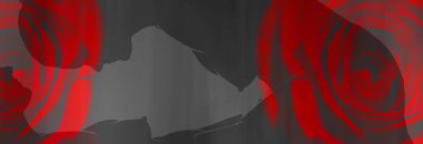 Soyut bir arka planda kırmızı güllü çıplak bir kadının silueti. Lezbiyen sevişiyor. Sevgililer günü kartı. Erotik pozisyon. Kendini beğenmişlik.