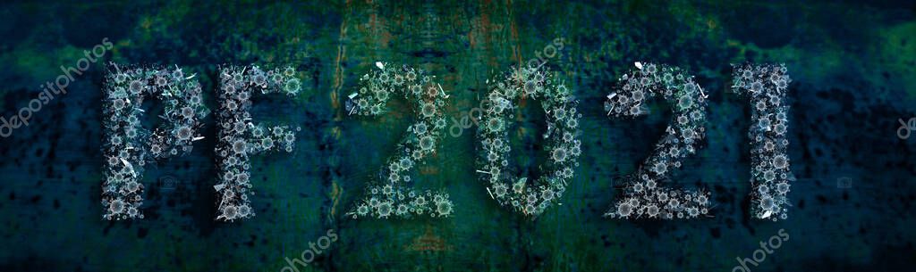 Feliz año nuevo 2021 diseño de tarjetas. Feliz año nuevo 2021. Fuente brillante sobre un fondo abstracto. Fuente temática Coronavirus. Ilustración brillante de vacaciones. Covid 19 feliz año nuevo tema. 2023 Feliz Año Nuevo 2021 Diseño De Tarjetas. Feliz Año Nuevo 2021. Fuente Brillante Sobre Un Fondo Abstracto. Fuente Temática Coronavirus. Ilustración Brillante De Vacaciones. Covid 19 Feliz Año Nuevo Tema. 2023