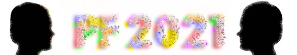 Gelukkig Nieuwjaar 2021 Kaart Ontwerp Gelukkig Nieuwjaar 2021 Gloeiend Lettertype — Stockfoto