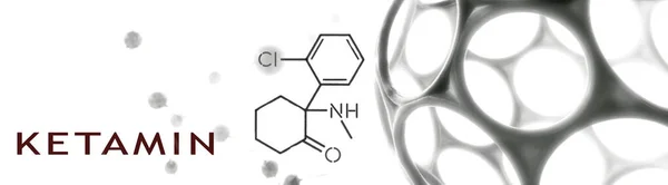 Ketamina Dysocjacyjna Ketamina Wzór Chemiczny Struktura Molekularna Ilustracja Tła Dla — Zdjęcie stockowe