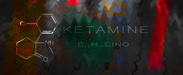 Ketamina Cetamina Dissociativa Fórmula Química Estrutura Molecular Ilustração Fundo Para Fotos De Bancos De Imagens