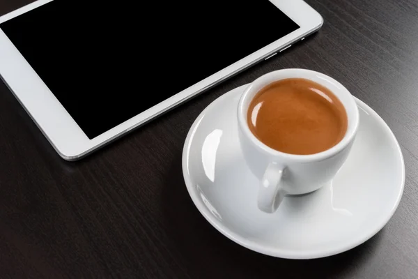 Touch tablet and coffee — Stock Photo, Image