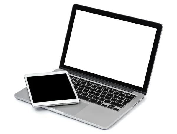 Notebook a tablet — Stock fotografie