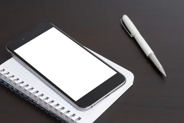 Smartphone und Stift — Stockfoto