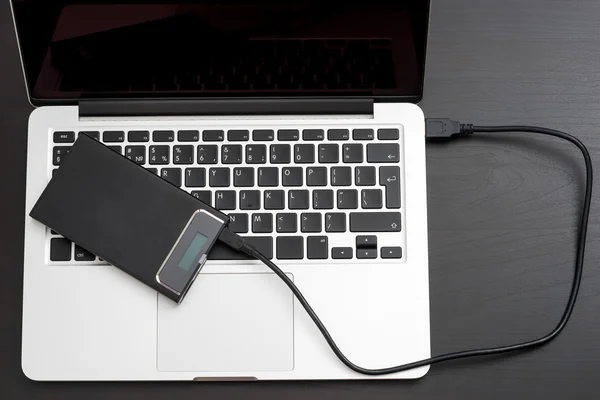 External HDD over laptop — Stock Photo, Image