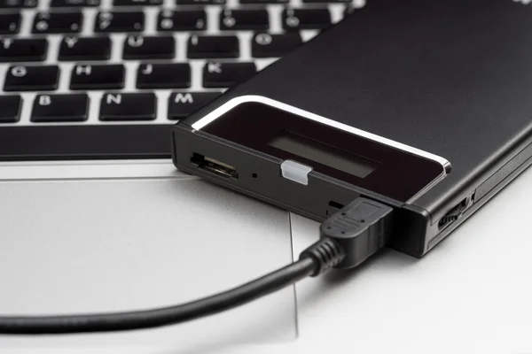 External HDD over laptop — Stock Photo, Image