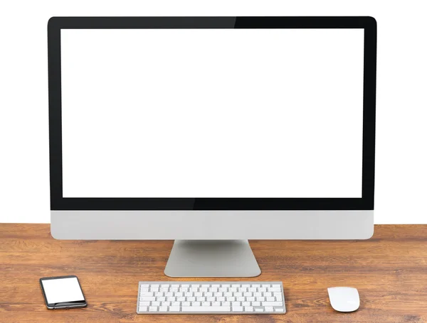 Computer desk with — Stock Photo, Image