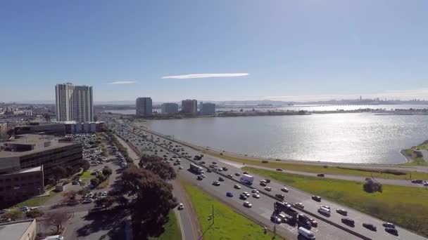 A bridge over a body of water — Stock Video