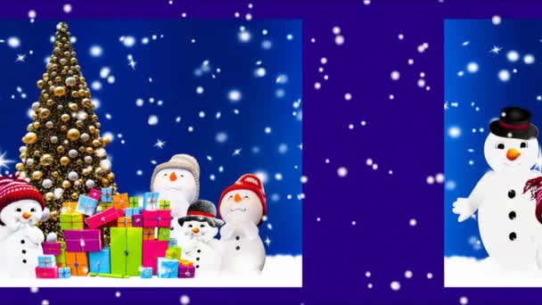 Snow pine gift — Stock Video