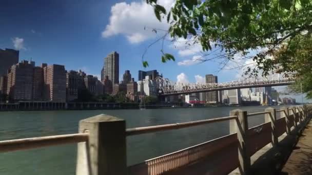 Мост через водоем — стоковое видео