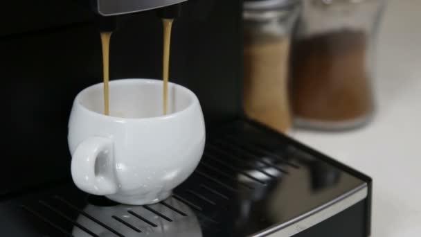 A cup of coffee on a table — Stock Video