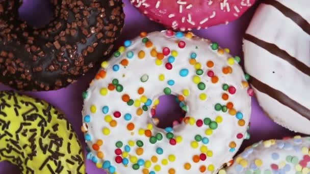 A close up of a doughnut — Stock video