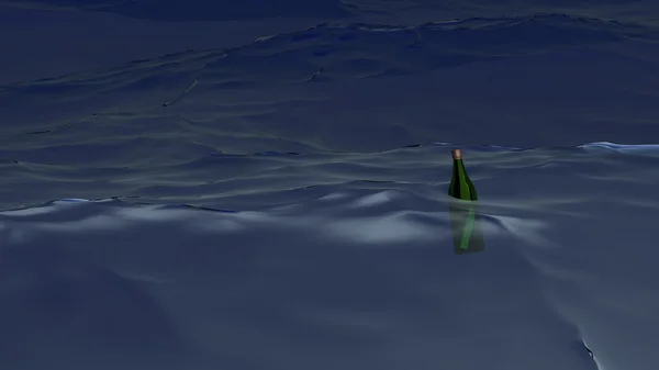 Бутылка с сообщением в море во время шторма — стоковое фото