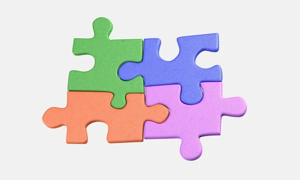 Colorful puzzle pieces 3d illustration — Stock Photo, Image