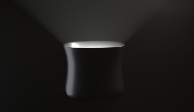 3d resim içinde ışık ile siyah Kupası