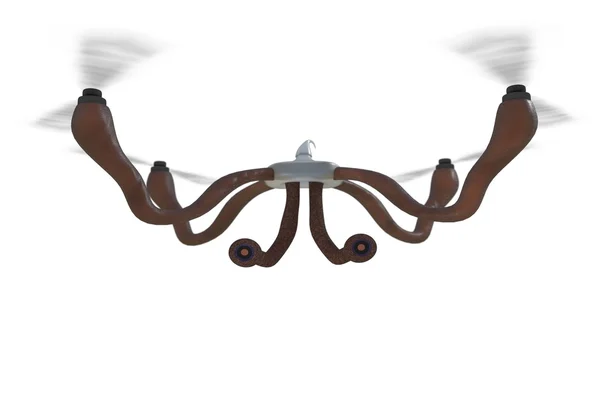 Dron futurista con concepto de ojos y tentáculos. ilustración 3d — Foto de Stock