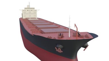 Bulk Carrier big cargo ship isolated 3d rendering clipart
